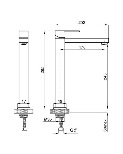 Смеситель для раковины без донного клапана Noken Hotels N194710553