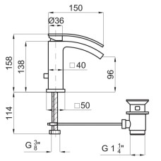 Смеситель для раковины с донным клапаном Noken Imagine N169010001
