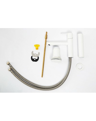 Смеситель для раковины Cezares Leaf LEAF-LC1-BIO Белый матовый