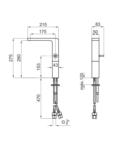 Смеситель для раковины без донного клапана Noken Lounge N199999983