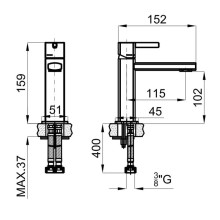 Смеситель для раковины без донного клапана Noken NK Concept N199999531