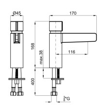 Смеситель для раковины без донного клапана Noken Pure Line N199999255