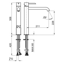 Смеситель для раковины без донного клапана Noken Round N199999092