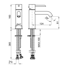 Смеситель для раковины без донного клапана Noken Round N199999098
