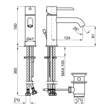 Смеситель для раковины с донным клапаном Noken Round N199999102