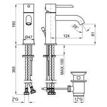 Смеситель для раковины с донным клапаном Noken Round N199999100