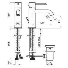 Смеситель для раковины с донным клапаном Noken Round N199999100