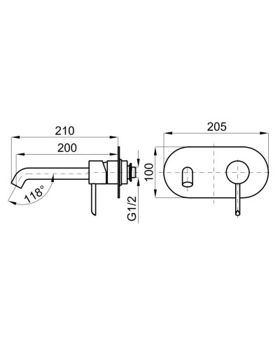 Смеситель для раковины без донного клапана Noken Round N1999990688