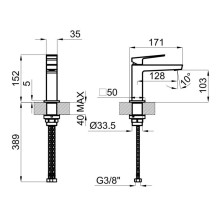 Смеситель для раковины без донного клапана Noken Square N199998924