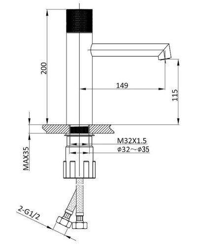 Смеситель для раковины Vincea Desire VBF-1D3MB Черный матовый