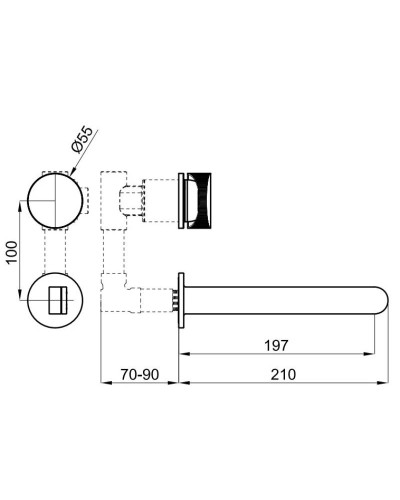 Смеситель для раковины без донного клапана Noken Tono N199999160