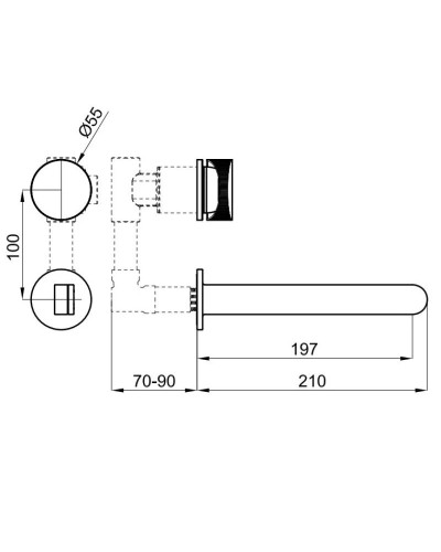 Смеситель для раковины без донного клапана Noken Tono N199999164