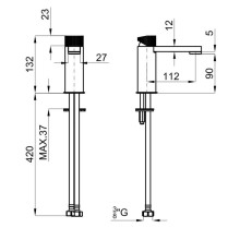 Смеситель для раковины без донного клапана Noken Tono N109390087