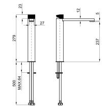 Смеситель для раковины без донного клапана Noken Tono N109390133