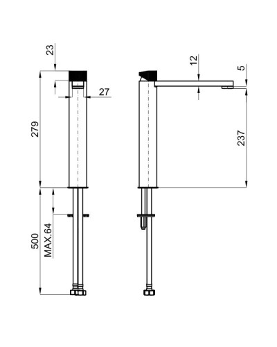 Смеситель для раковины без донного клапана Noken Tono N109390133