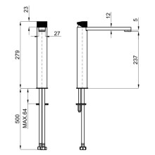 Смеситель для раковины без донного клапана Noken Tono N109390130
