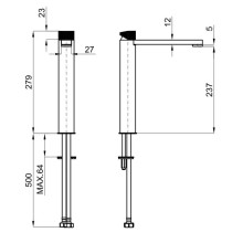 Смеситель для раковины без донного клапана Noken Tono N109390067