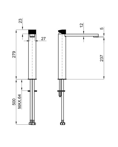 Смеситель для раковины без донного клапана Noken Tono N109390067