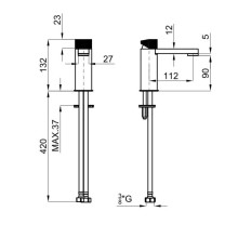 Смеситель для раковины без донного клапана Noken Tono N122030065