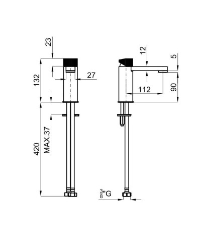 Смеситель для раковины без донного клапана Noken Tono N122030065