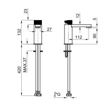 Смеситель для раковины без донного клапана Noken Tono N109390065