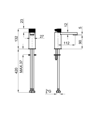 Смеситель для раковины без донного клапана Noken Tono N109390065