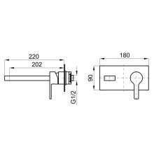 Смеситель для раковины без донного клапана Noken Urban N199999352