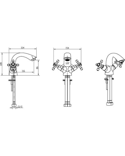 Смеситель для раковины Boheme Medici Presente 311-SW Бронза