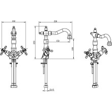 Смеситель для раковины Boheme Royal Cristal 272-Royal Хром