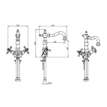 Смеситель для раковины Boheme Royal Cristal 312-Royal Бронза