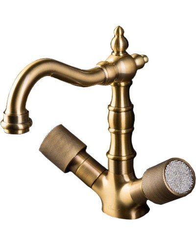 Смеситель для раковины Boheme Royal Cristal 312-Royal Бронза