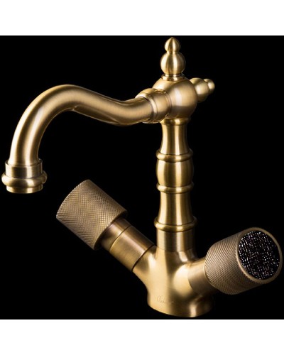 Смеситель для раковины Boheme Royal Cristal 312-Royal/CRSTBlack Бронза