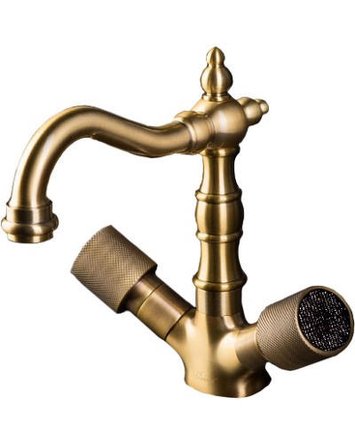 Смеситель для раковины Boheme Royal Cristal 312-Royal/CRSTBlack Бронза