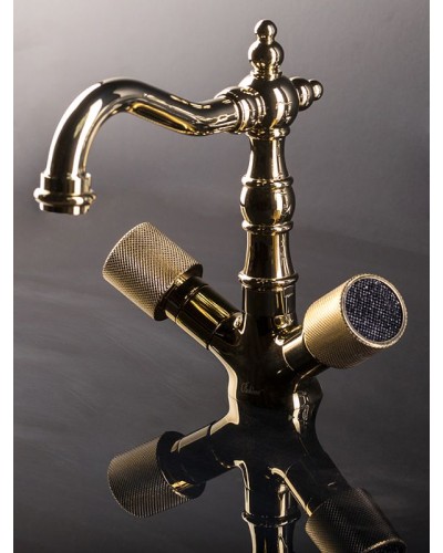 Смеситель для раковины Boheme Royal Cristal 292-Royal/CRSTblack Золото