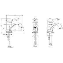 Смеситель для раковины Boheme Murano 281-MR-W Золото