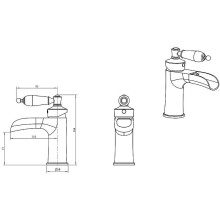 Смеситель для раковины Boheme Vogue 211-BSW Золото