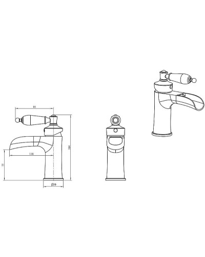 Смеситель для раковины Boheme Vogue 211-BSW Золото