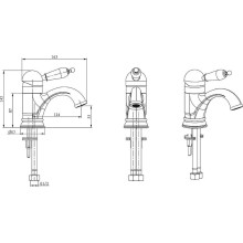 Смеситель для раковины Boheme Medici Ripresa Murano 301-MR-W Бронза