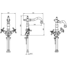 Смеситель для раковины Boheme Tradizionale Oro 292-Ceramic Золото