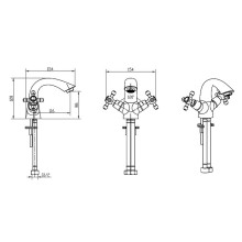 Смеситель для раковины Boheme Royal Cristal 311-Royal Бронза