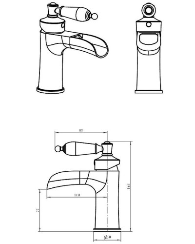 Смеситель для раковины Boheme Vogue 221-BSW Хром