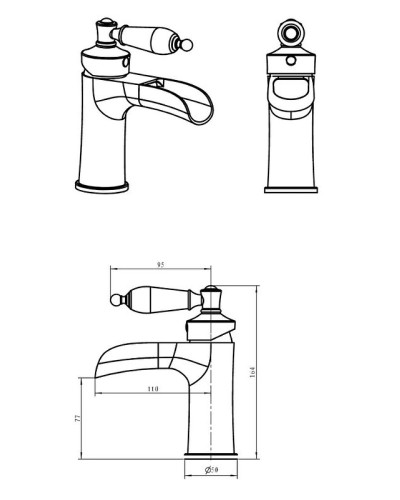 Смеситель для раковины Boheme Vogue 201-PR Бронза