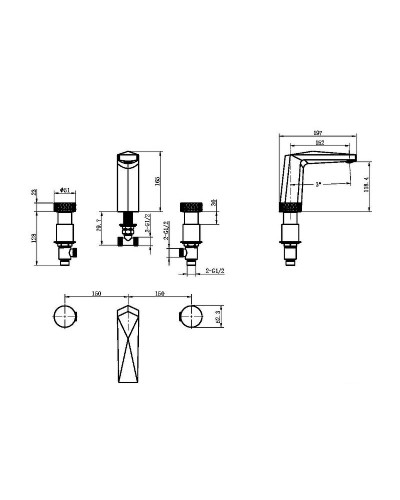 Смеситель для раковины Boheme Venturo 150-SGM-DIAMOND Оружейная сталь глянцевая
