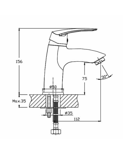 Смеситель для раковины Orange Alfi M18-021gd Золото