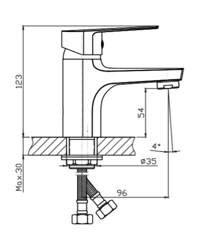 Смеситель для раковины Orange Loop M26-021gd Золото