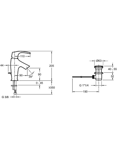 Смеситель для раковины Jacob Delafon Symbol E72680-CP Хром