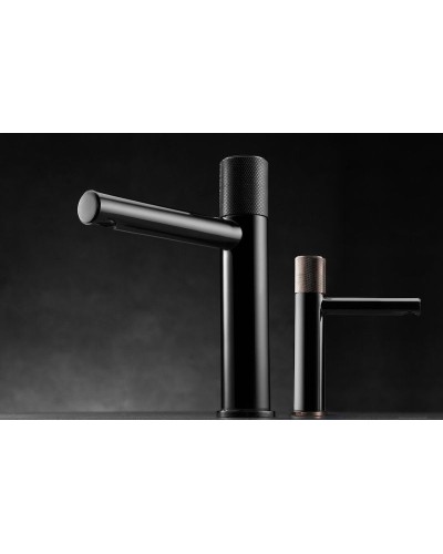 Смеситель для раковины Bronze de Luxe Avantgarde 2010MH Черный Розовое золото