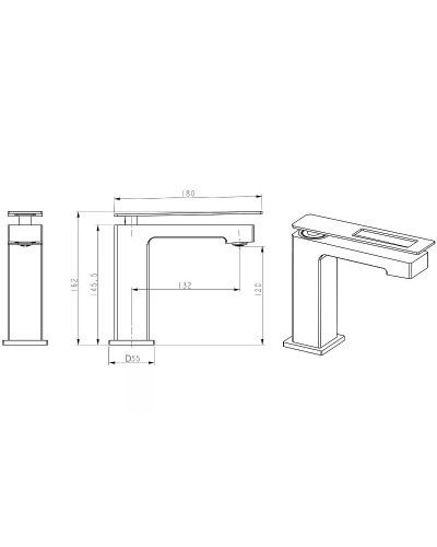Смеситель для раковины Boheme Q 141-GCR.2 Золото Хром