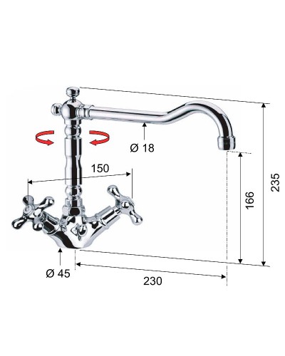 Смеситель для раковины Remer Liberty 13ALIDO Золото