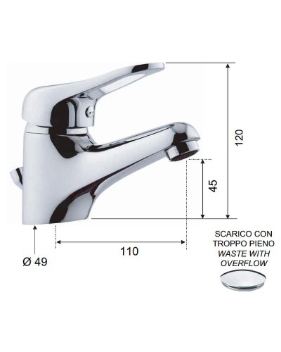 Смеситель для раковины Remer Kiss K10 Хром